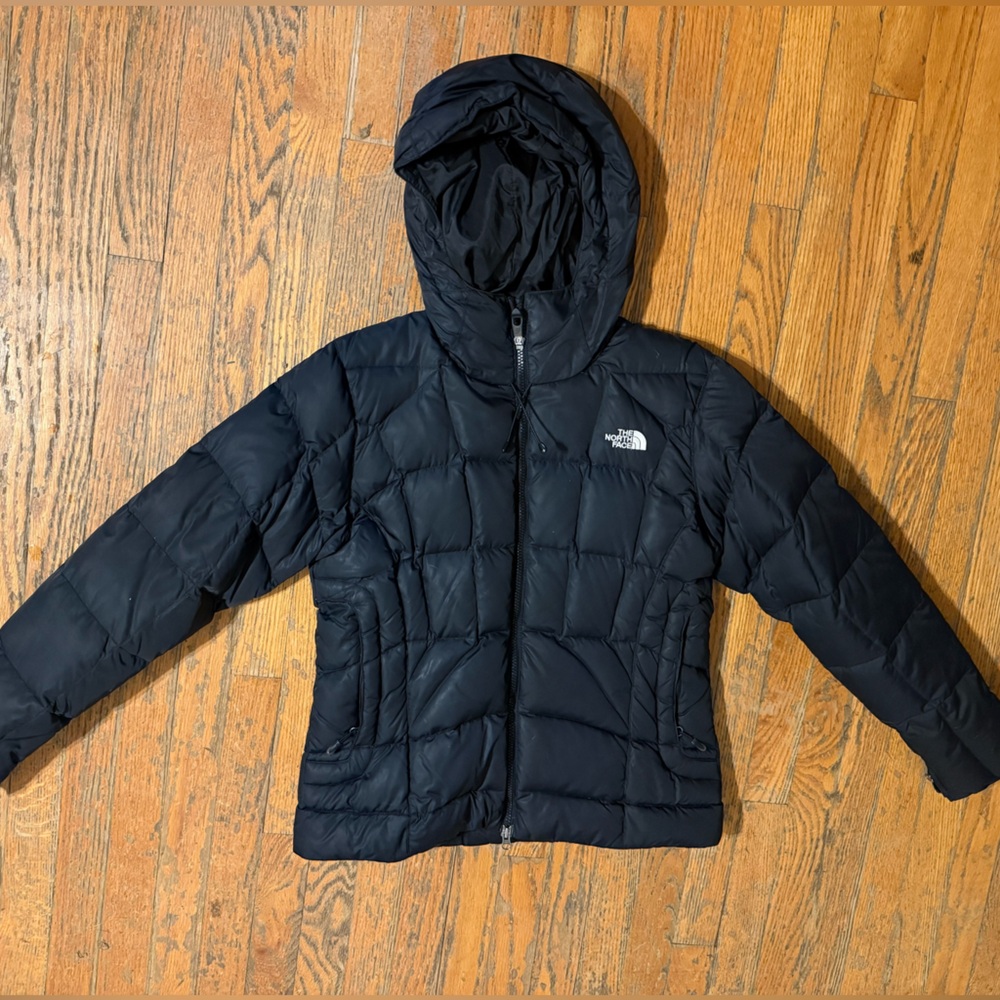 The North Face Navy Hooded Puffer Ski Jacket